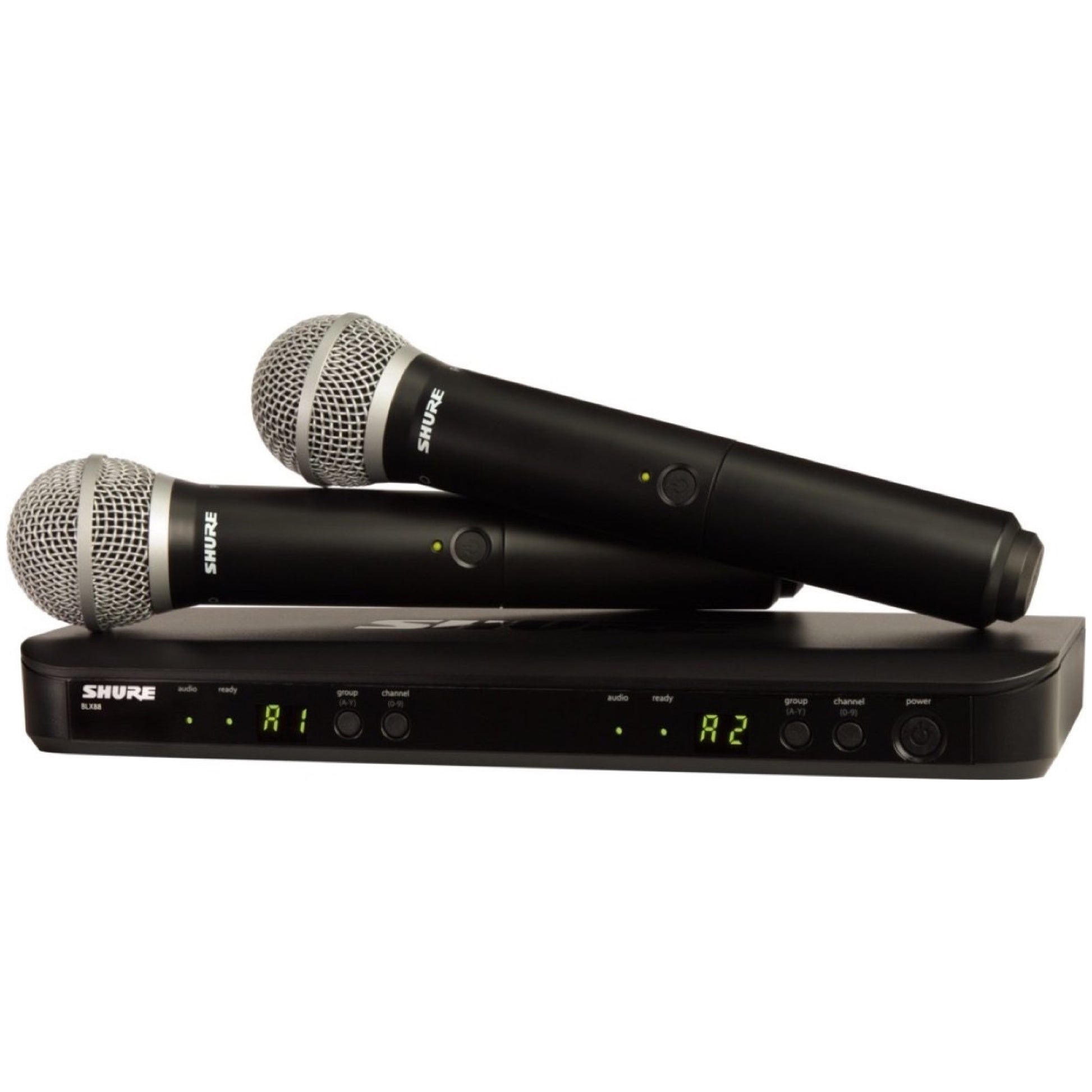 Shure BLX288/SM58 Dual Channel SM58 Wireless Handheld Microphone System, Band H10 (542-572 MHz)