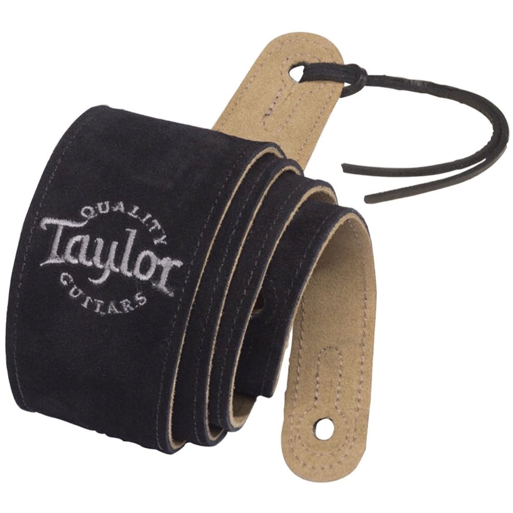 Taylor Suede Logo Guitar Strap, Black