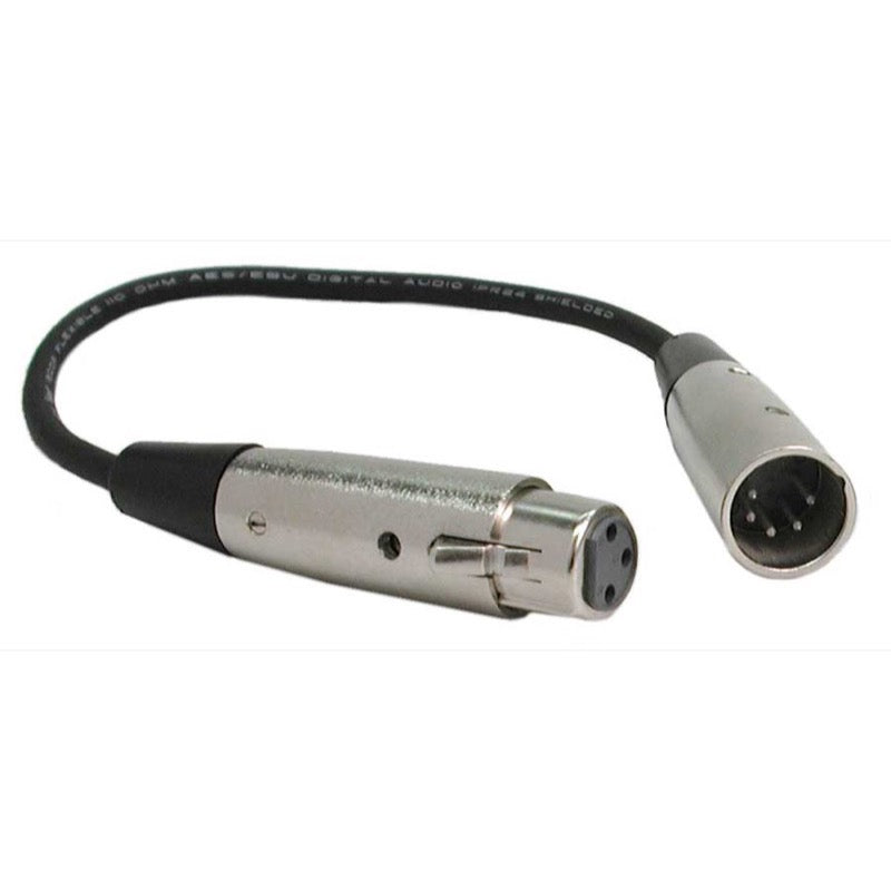 Hosa 5-Pin XLRM to 3-Pin XLRF DMX Cable, DMX106, 6 Inch