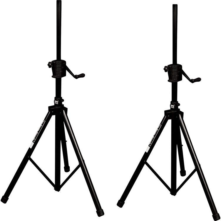 On-Stage SS8800B Plus Power Crank Up Speaker Stand, 2-Pack