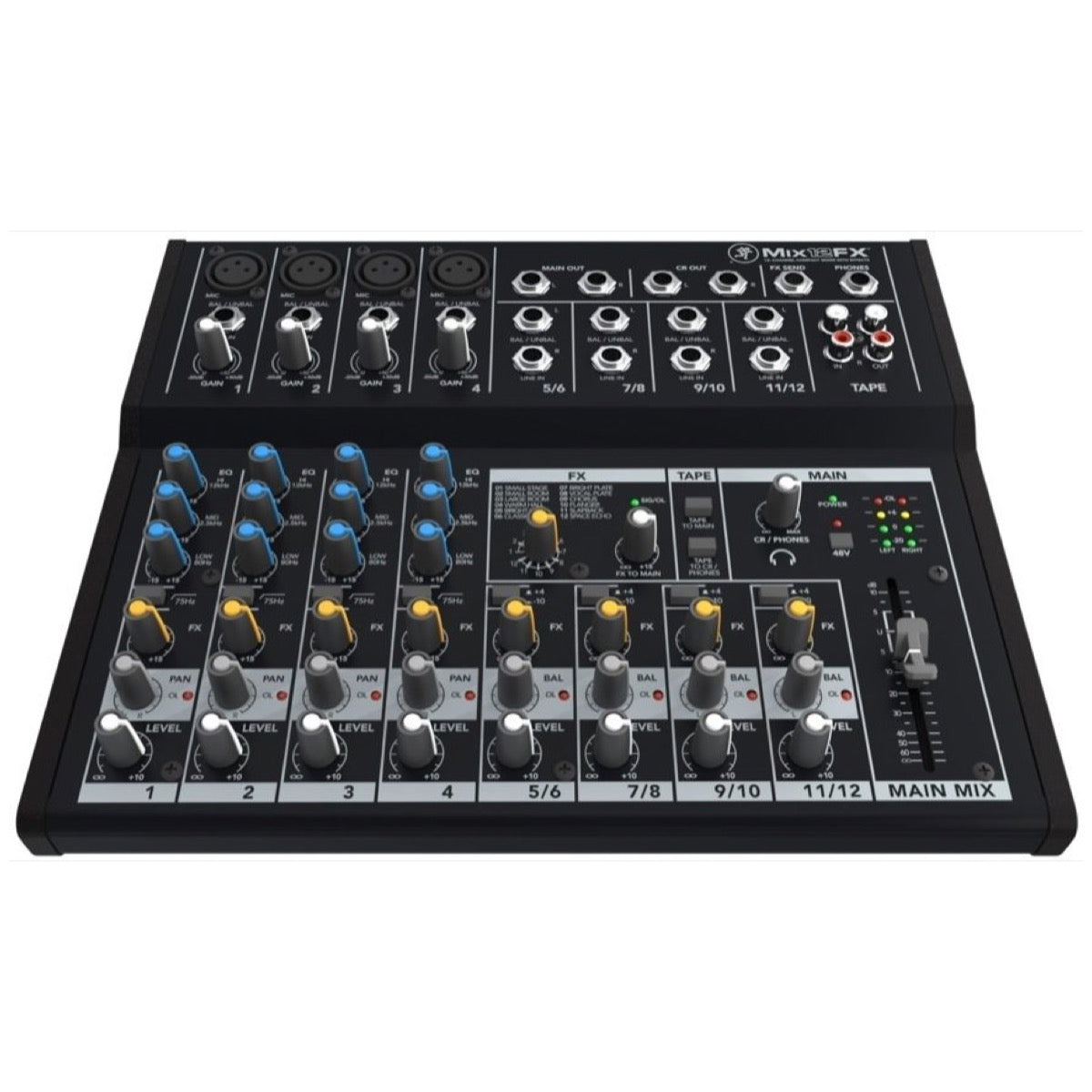 Mackie Mix12FX Compact Mixer with Effects, 12-Channel, with Gator Bag