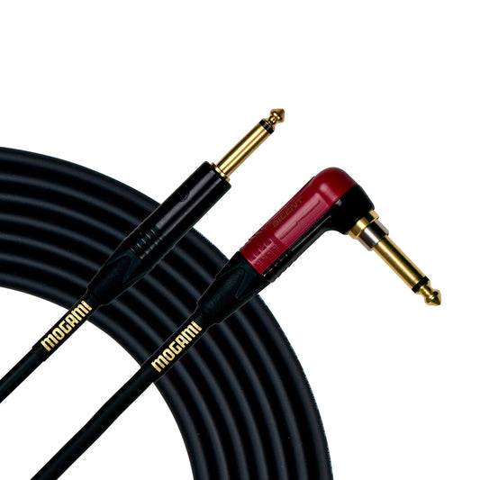 Mogami Gold Instrument Silent R Cable (Straight to Right Angle End), 25 Foot