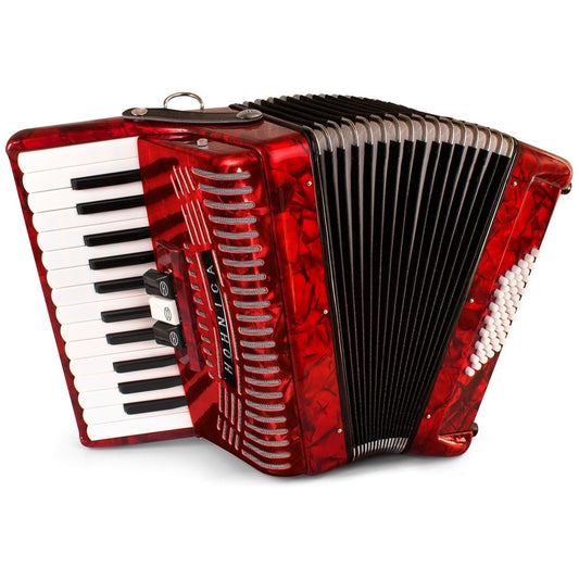 Hohner 1304-RED 48 Bass Piano Accordion, Pearl Red