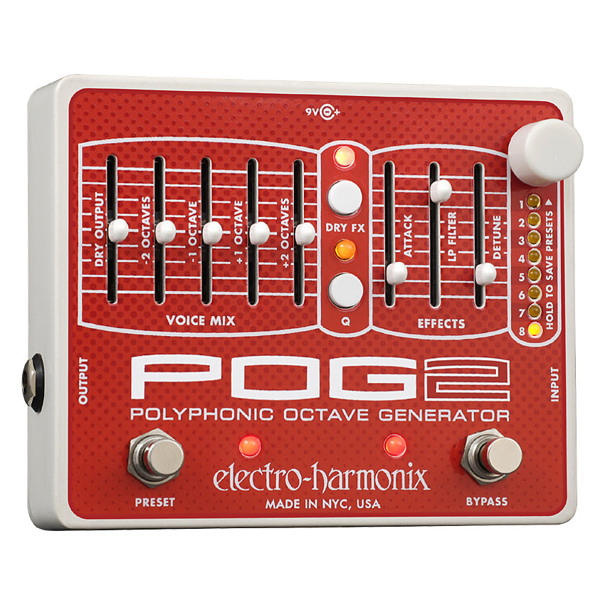 Electro-Harmonix POG 2 Polyphonic Octave Generator Pedal, with Power Supply