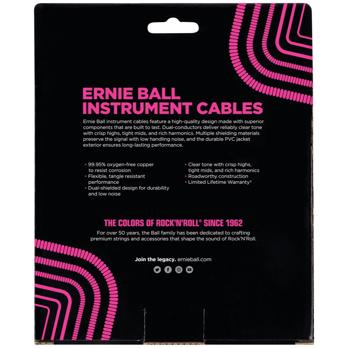 Ernie Ball Coiled Instrument Cable, 30'
