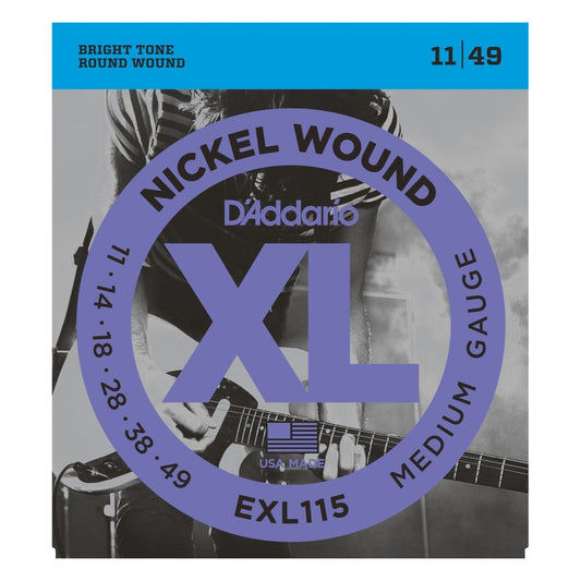 D'Addario EXL115 XL Electric Guitar Strings (Blues/Jazz Rock, 11-49)