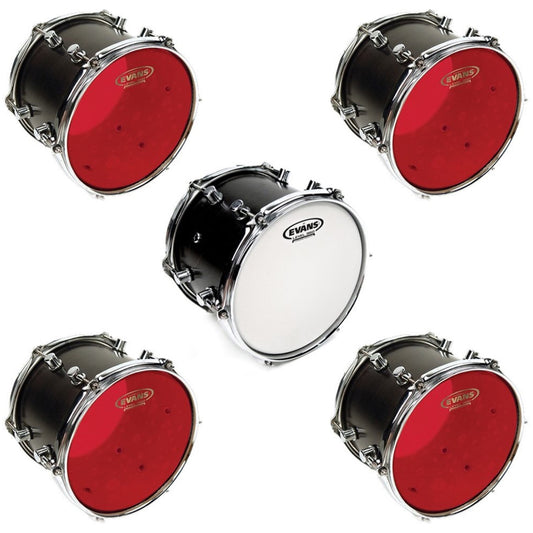 Evans Red Hydraulic Drumhead, Tom Pack: 10, 12, 14, 16 Inch Heads, with 14 Inch G1