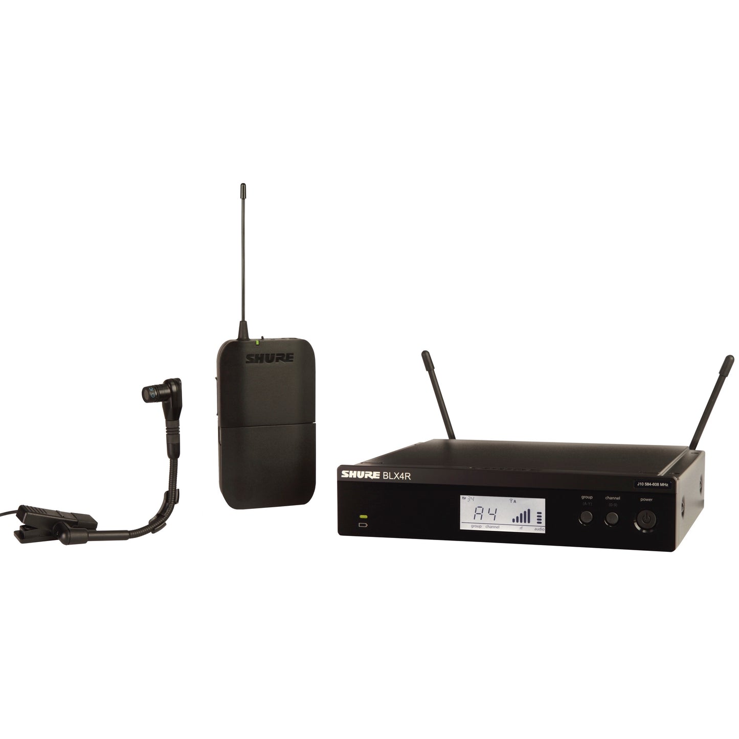 Shure BLX14R/B98 Wireless Instrument Microphone System, Band H9 (512-542 MHz)