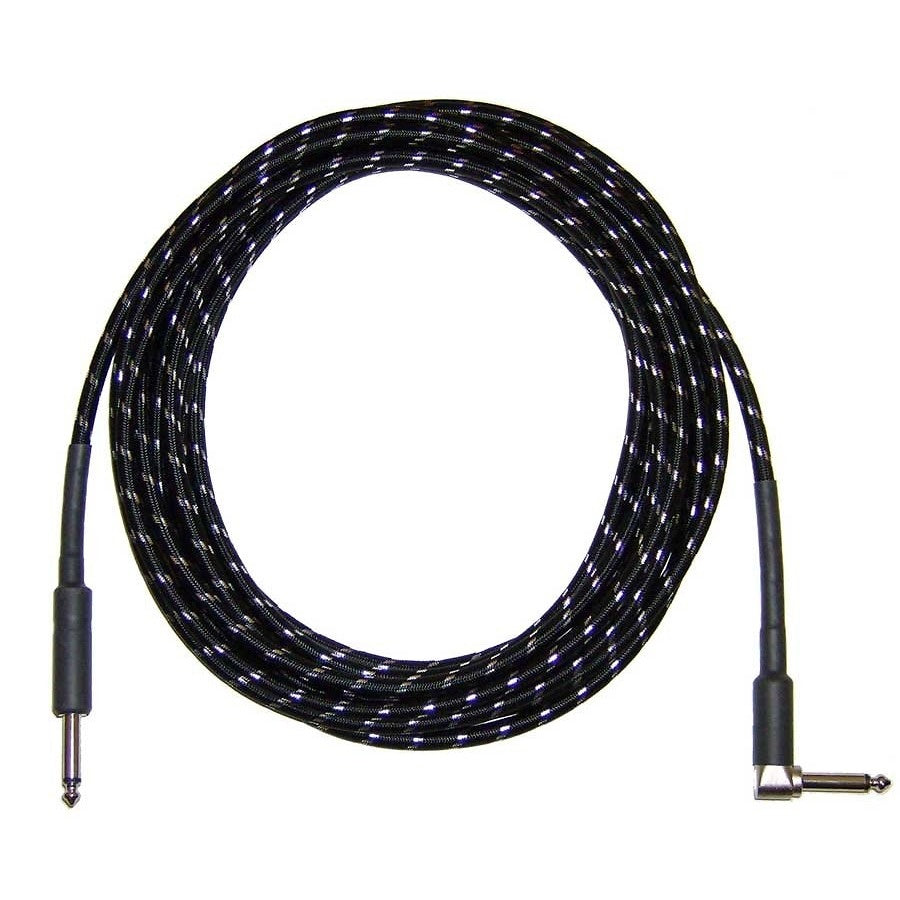 CBI Braided Instrument Cable with Right Angle Plug (Black), 3 Foot