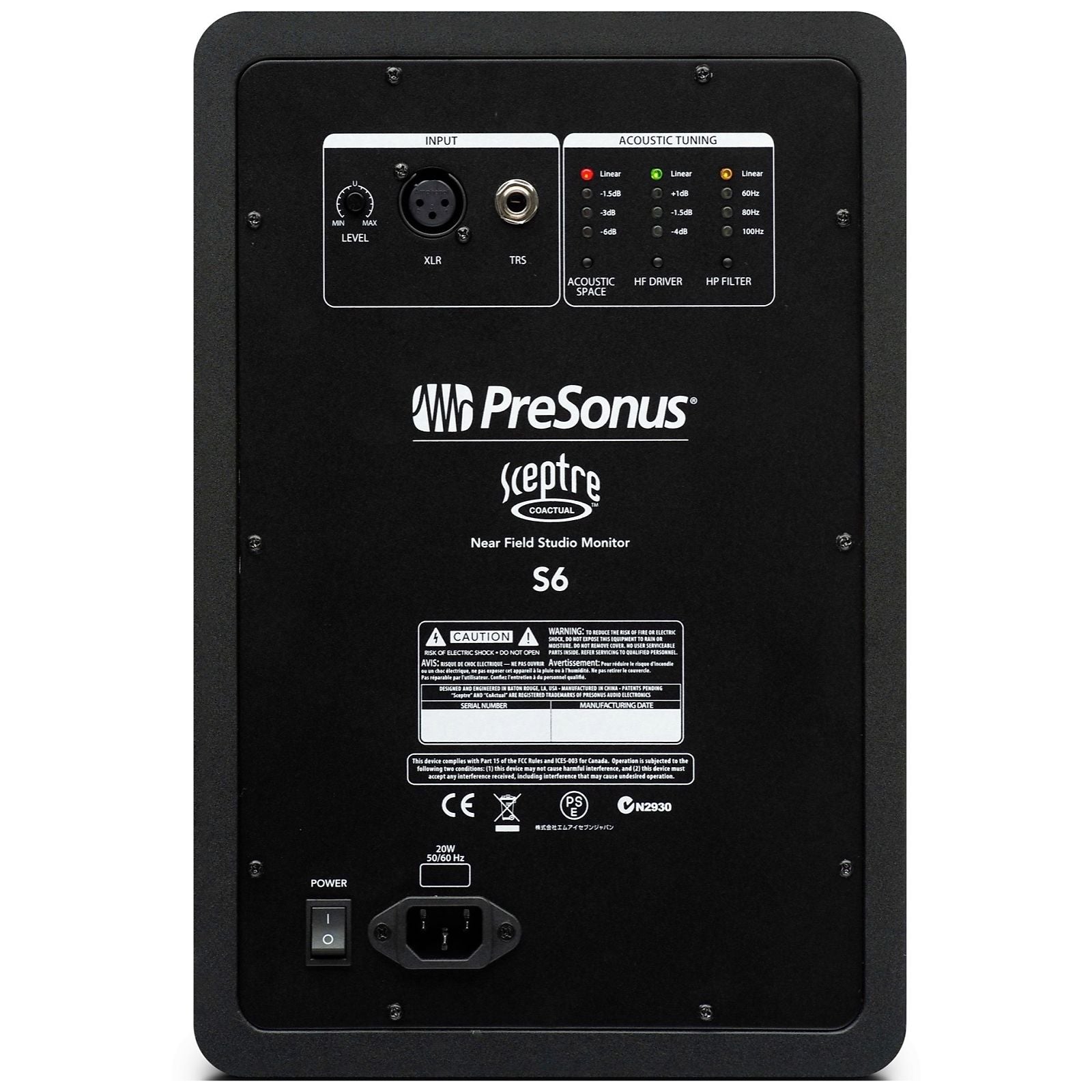 PreSonus Sceptre S6 CoActual Active Studio Monitor, Single Speaker
