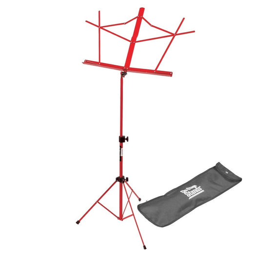 On-Stage SM7122 Folding Music Stand, Red, with Bag