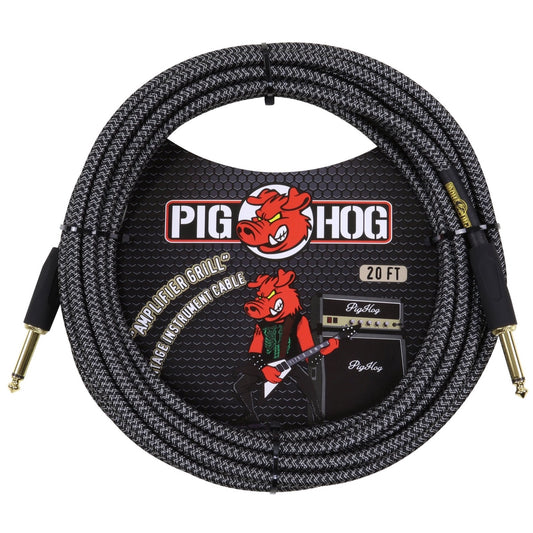 Pig Hog Vintage Series Instrument Cable, 1/4 Inch Straight to 1/4 Inch Straight, Amp Grill, 20'