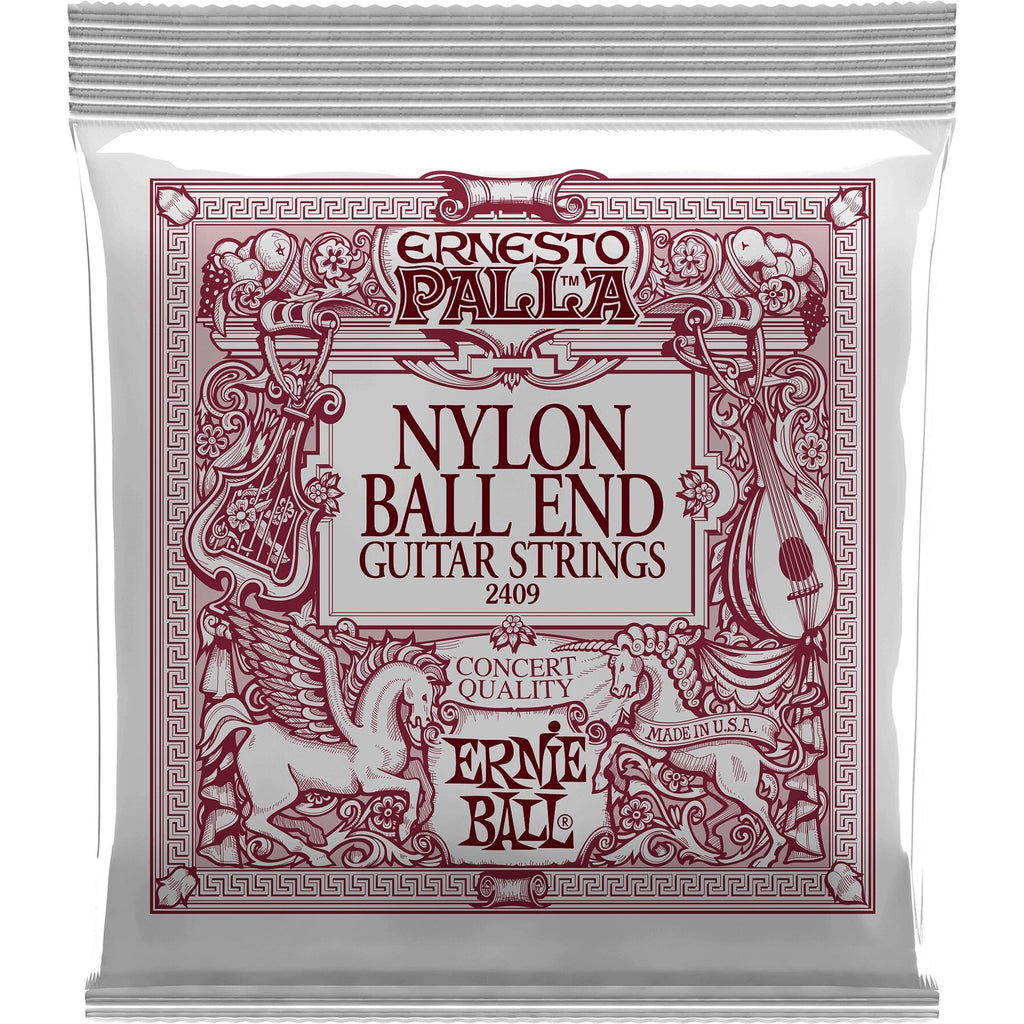 Ernie Ball Ernesto Palla Nylon Classical Guitar Strings, 2409, Black and Gold, Ball End