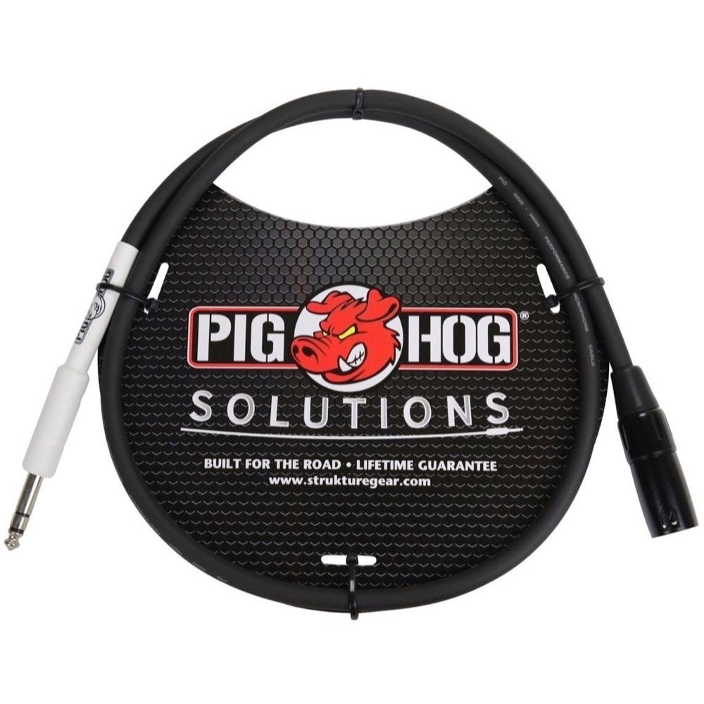 Pig Hog XLR (Male) to 1/4 Inch TRS (Male) Adaptor Cable, 6 Foot