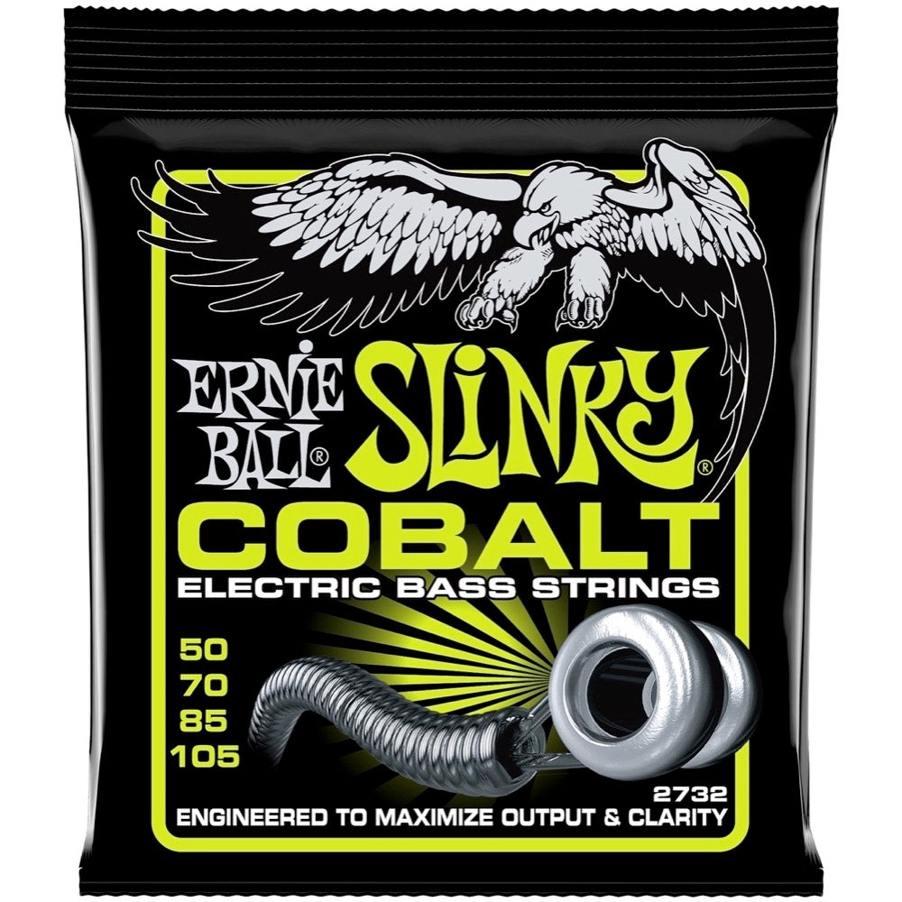 Ernie Ball Cobalt Regular Slinky Electric Bass Guitar Strings, 2732, 50-105